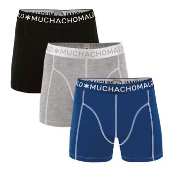 MUCHACHOMALO SOLID Blue/Grey/Black Boxershort 3-pack 