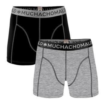 MUCHACHOMALO SOLID Grey/Black Boxershort 2-pack 