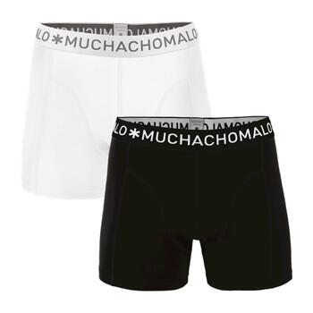 MUCHACHOMALO SOLID White/Black Boxershort 2-pack 
