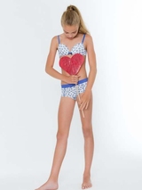 Boobs & Bloomers Kate wit/blauw short