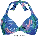 Rosa Faia Beach Amira blauw/print soft-cup bikinitop