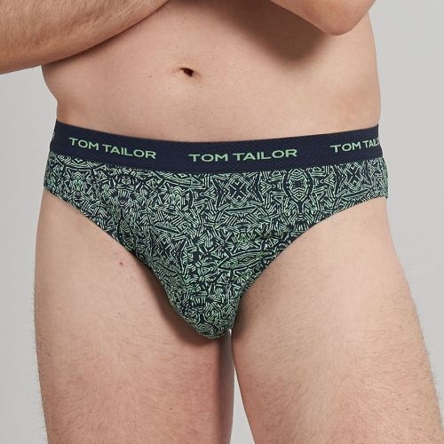 Tom Tailor Blue/Green All over  marine blauw/print heren slip