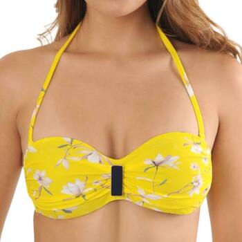 Sapph Beach Brigitte Yellow/Print Bandeau Bikinitop