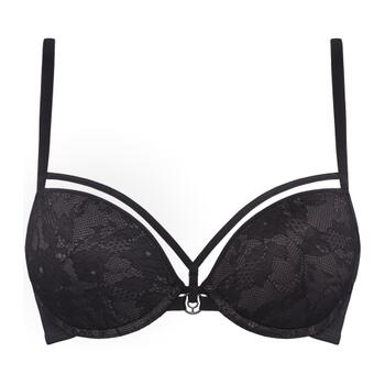 MARLIES DEKKERS SPACE ODYSSEY Steel Grey and Black Lace  Push Up bh