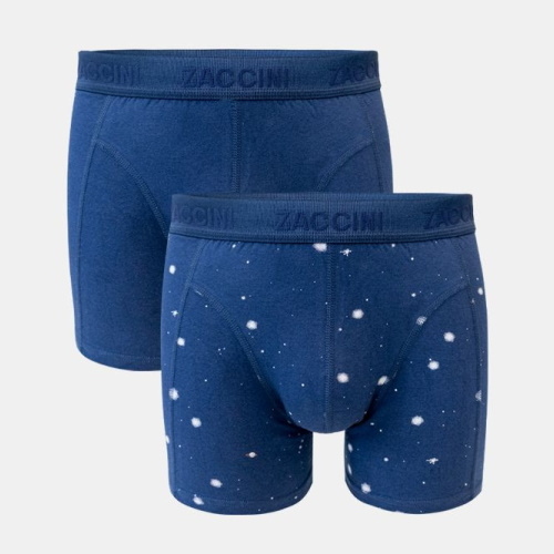 Zaccini Universe marine blauw/print boxershort