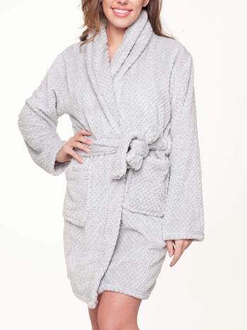 LINGADORE NIGHT Grey Fluffy kimono. 