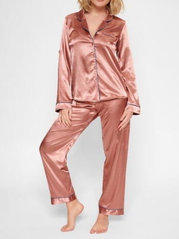 LINGADORE NIGHT CEDAR WOOD Antique Pink Satijn Pyjama set
