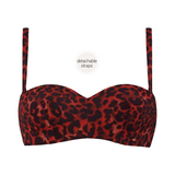 Marlies Dekkers Badmode Panthera rood/zwart voorgevormde bikinitop