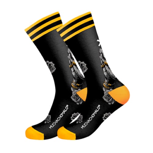 Muchachomalo Gangsta Paradise  zwart/geel sokken