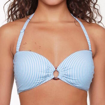 LINGADORE BEACH BLUE STRIPES Bandeau Bikini Top
