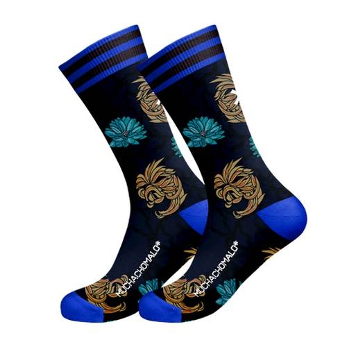 Muchachomalo Lickit blauw/print sokken