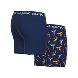 A Fish Named Fred Parrot marine blauw/print boxershort