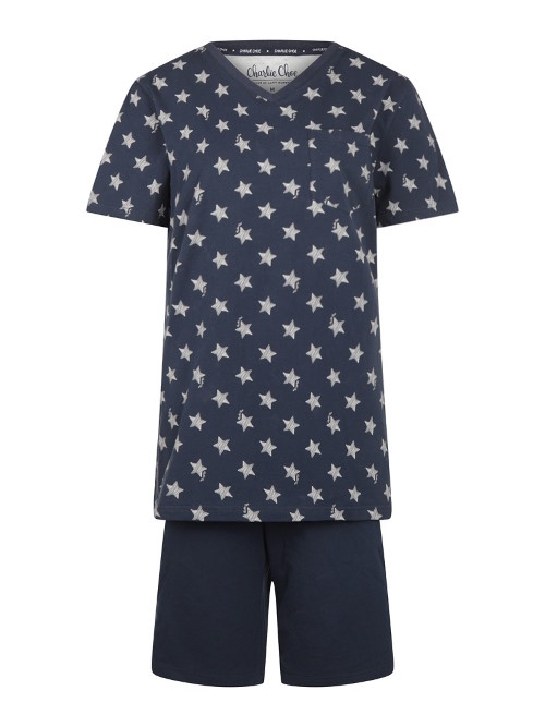 Charlie Choe RODEO marine blauw/print pyjamashirt
