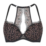 LingaDore In love with embroidery zwart/koper push up bh