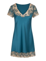 LingaDore Night Turquoise & Sand turquoise/print nachthemd