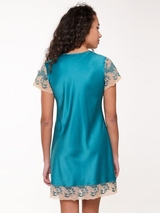 LingaDore Night Turquoise & Sand turquoise/print nachthemd