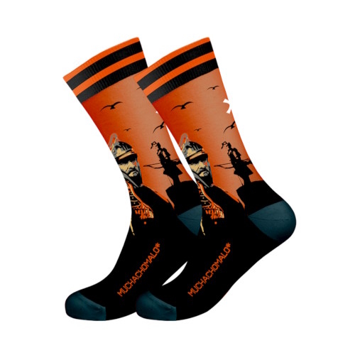 Muchachomalo Mongolian oranje/print sokken