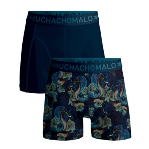 Muchachomalo Snake marine blauw/print modal boxershort